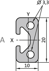 Aluminium profile 20x10