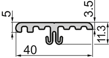 Blend Aluminium profile 40/2 90°