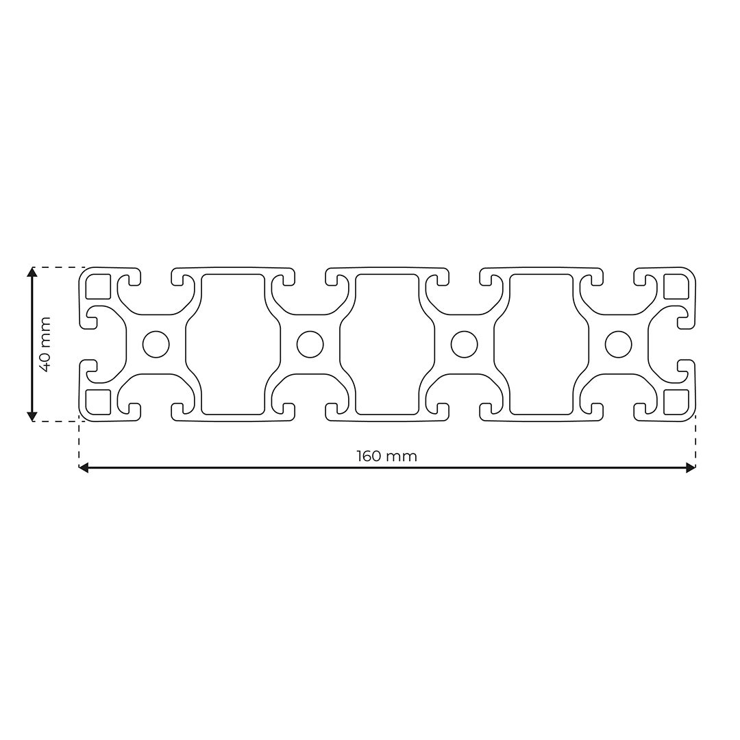 Aluminiumsprofil 8 160x40 Light | Rollco