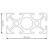 RP2020 aluminium profile 8 60x30 Light