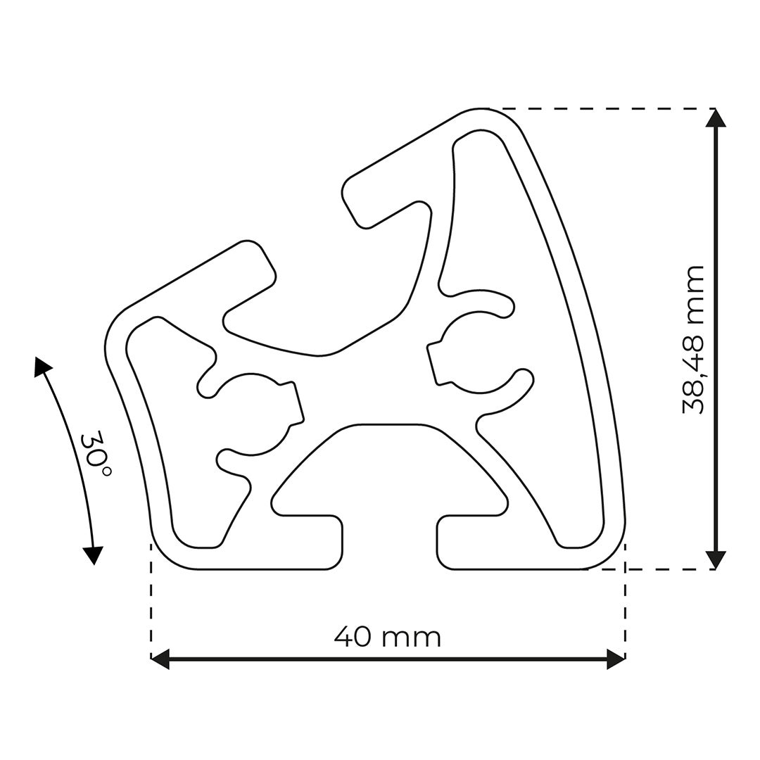 RP1410 aluminium profile 8 40x30 Light