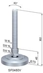 "Adjustable Feet Ø 79	 for aluminium profile system"