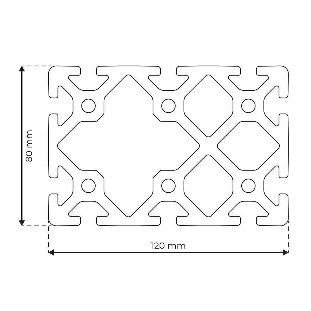 RP1080 aluminium profile 8 120x80 Normal