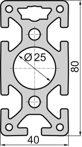 Aluminium profile Closed 40x80 5N
