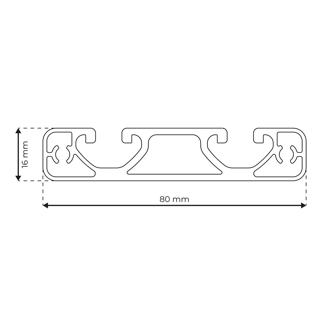 RP1017 aluminium profile 8 80x16 Ultralight