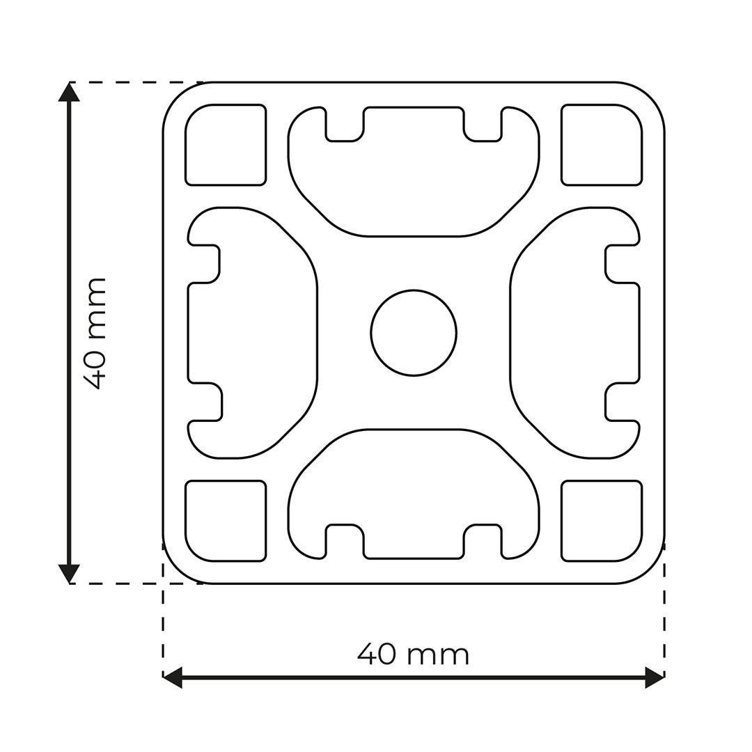 RP1301 aluminium profile 8 40x40 Light