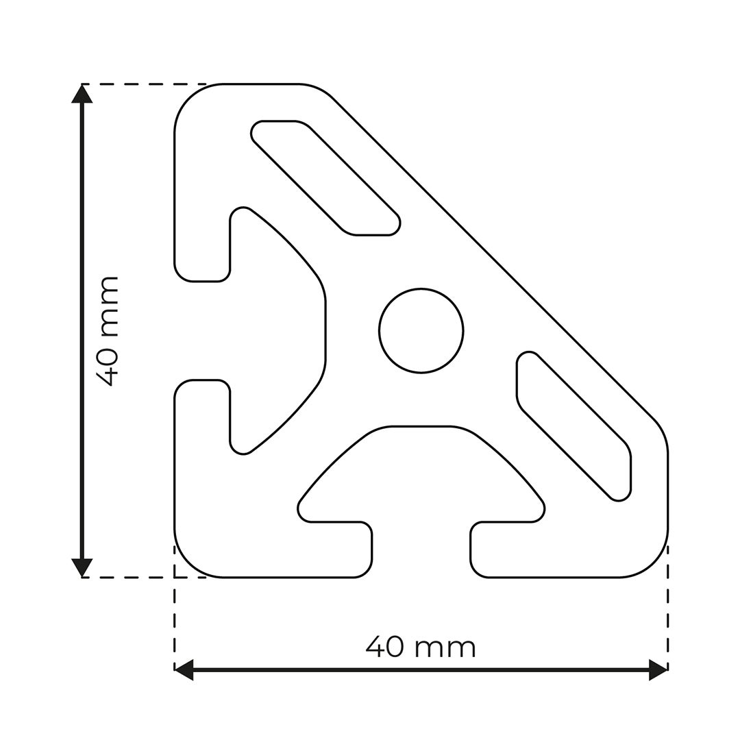 RP1100 aluminium profile 8 40x40 Normal