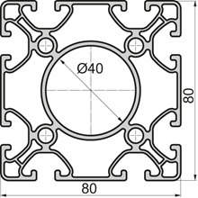 Aluminium profile 80x80 Superlight