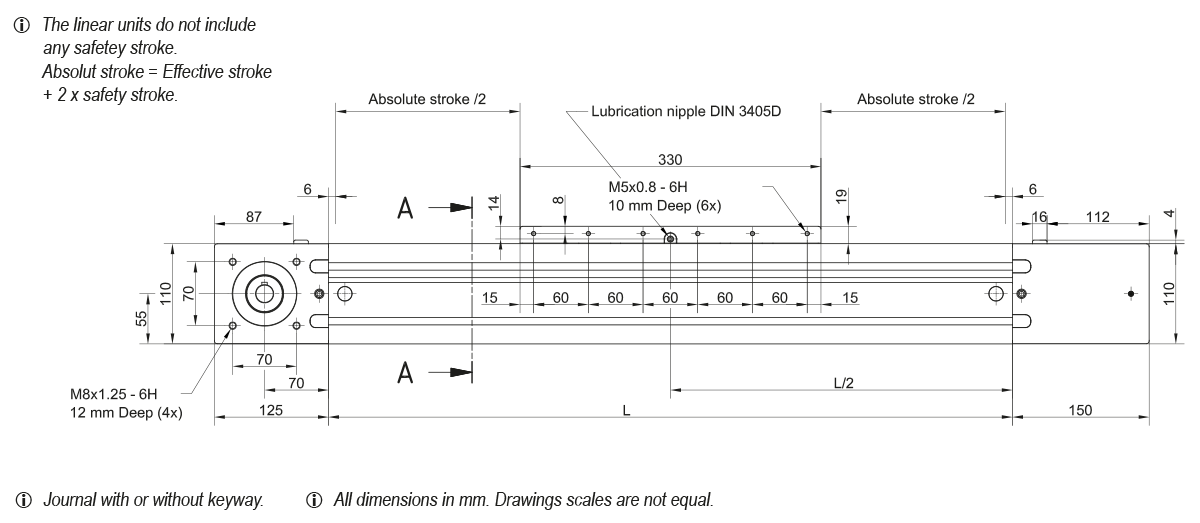 MTJ 110 MRJ 110 Linear Unit drawing 1