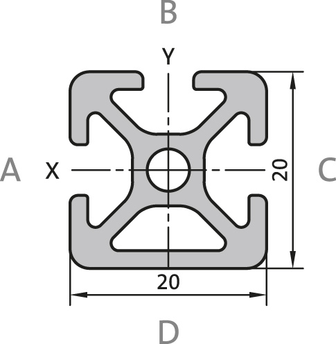 Aluminium profile 20x20 3N