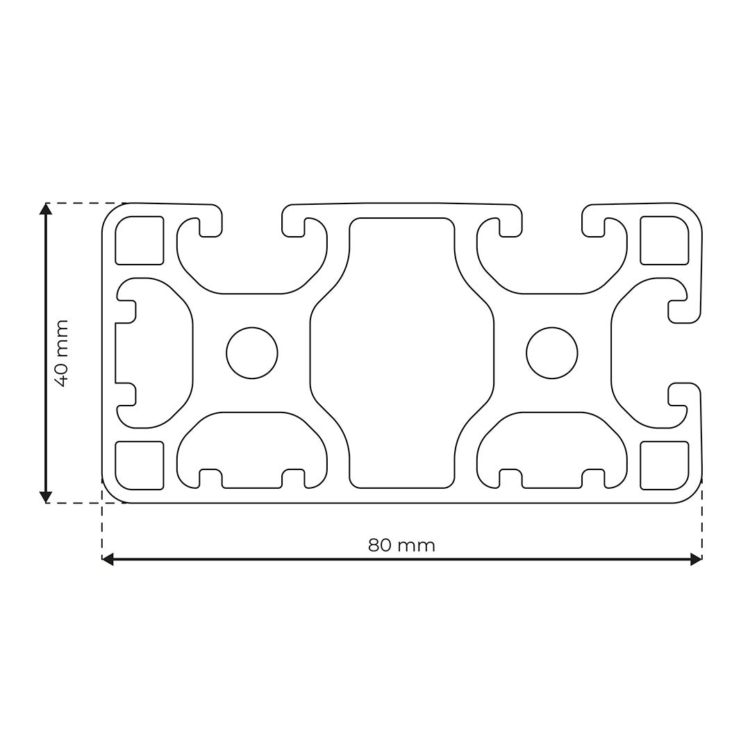 RP1360 aluminium profile 8 80x40 Light