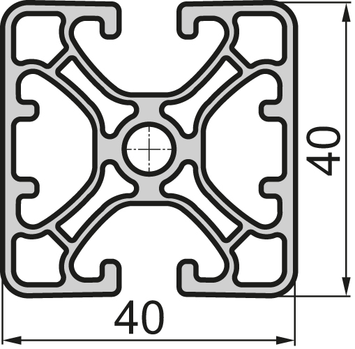 Aluminium profile Closed 40x40 2N 180° Superlight